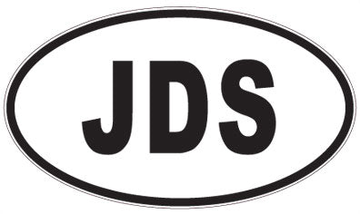 JDS - 3 Letter Initials Oval Sticker