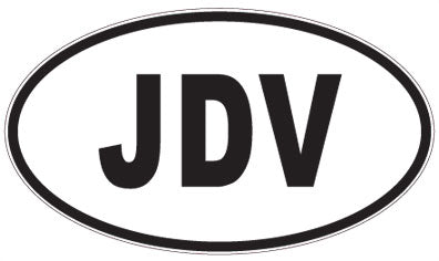 JDV - 3 Letter Initials Oval Sticker