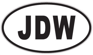 JDW - 3 Letter Initials Oval Sticker