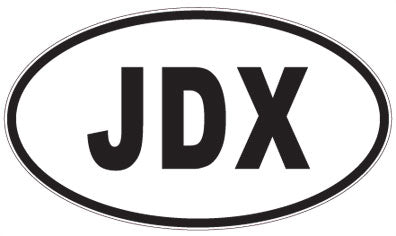 JDX - 3 Letter Initials Oval Sticker