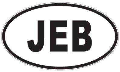 JEB - 3 Letter Initials Oval Magnet