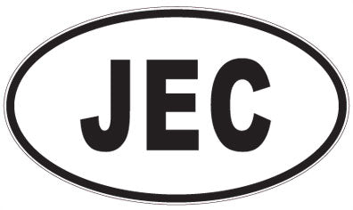 JEC - 3 Letter Initials Oval Sticker
