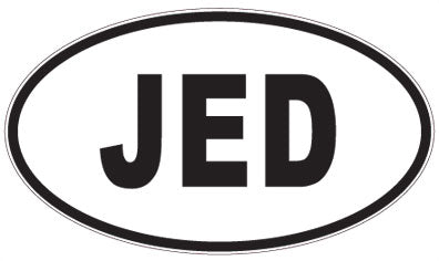 JED - 3 Letter Initials Oval Sticker