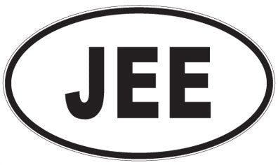 JEE - 3 Letter Initials Oval Sticker