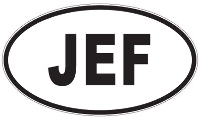 JEF - 3 Letter Initials Oval Magnet