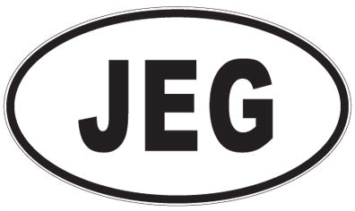 JEG - 3 Letter Initials Oval Sticker