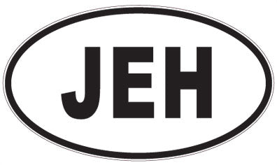 JEH - 3 Letter Initials Oval Magnet