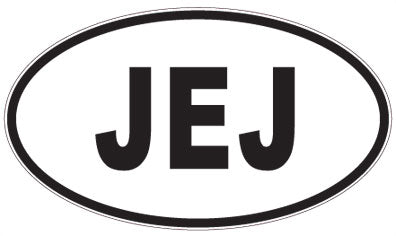 JEJ - 3 Letter Initials Oval Magnet