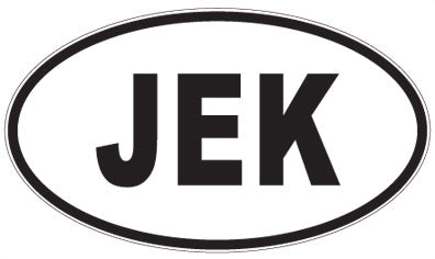 JEK - 3 Letter Initials Oval Magnet