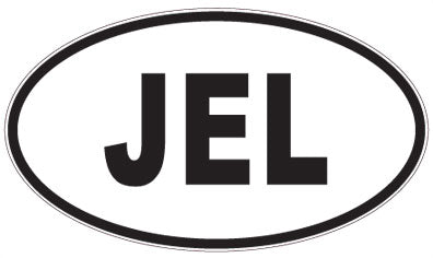 JEL - 3 Letter Initials Oval Sticker