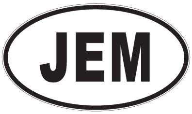JEM - 3 Letter Initials Oval Magnet