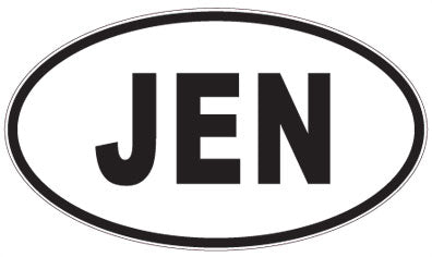 JEN - 3 Letter Initials Oval Magnet