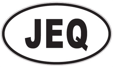 JEQ - 3 Letter Initials Oval Magnet