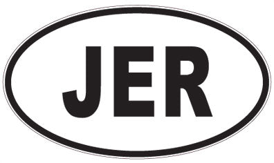 JER - 3 Letter Initials Oval Sticker