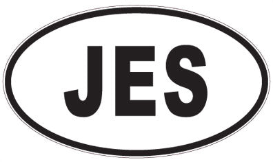 JES - 3 Letter Initials Oval Magnet