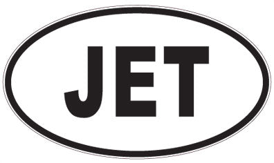 JET - 3 Letter Initials Oval Sticker