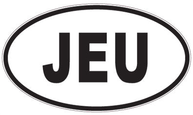 JEU - 3 Letter Initials Oval Magnet
