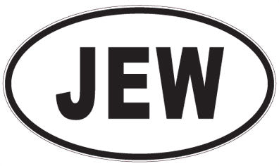 JEW - 3 Letter Initials Oval Sticker