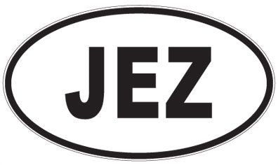 JEZ - 3 Letter Initials Oval Sticker