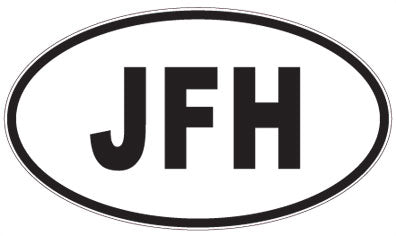 JFH - 3 Letter Initials Oval Magnet