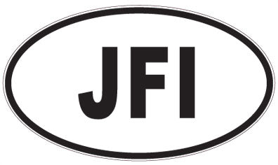 JFI - 3 Letter Initials Oval Sticker