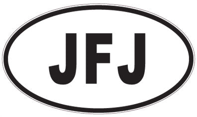 JFJ - 3 Letter Initials Oval Sticker