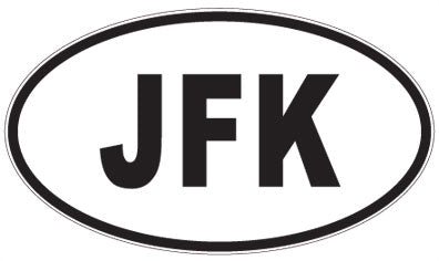 JFK - 3 Letter Initials Oval Sticker