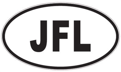 JFL - 3 Letter Initials Oval Magnet