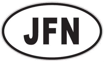 JFN - 3 Letter Initials Oval Sticker