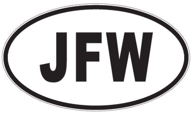 JFW - 3 Letter Initials Oval Sticker