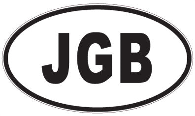 JGB - 3 Letter Initials Oval Sticker