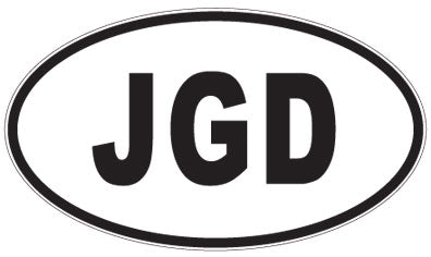 JGD - 3 Letter Initials Oval Sticker
