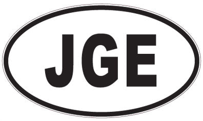 JGE - 3 Letter Initials Oval Sticker