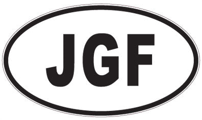 JGF - 3 Letter Initials Oval Sticker