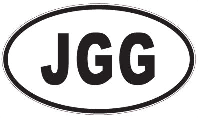 JGG - 3 Letter Initials Oval Sticker