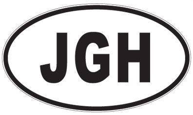 JGH - 3 Letter Initials Oval Magnet
