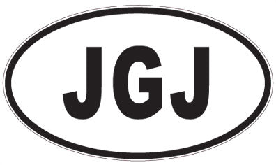 JGJ - 3 Letter Initials Oval Magnet