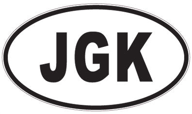 JGK - 3 Letter Initials Oval Magnet