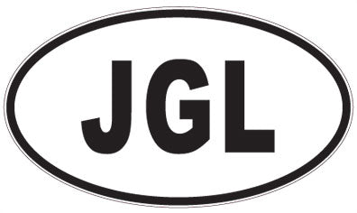 JGL - 3 Letter Initials Oval Magnet