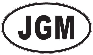 JGM - 3 Letter Initials Oval Sticker