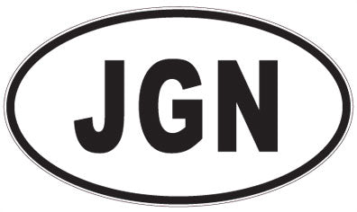 JGN - 3 Letter Initials Oval Magnet