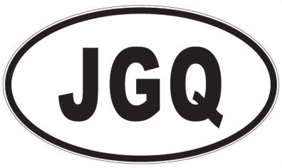 JGQ - 3 Letter Initials Oval Magnet
