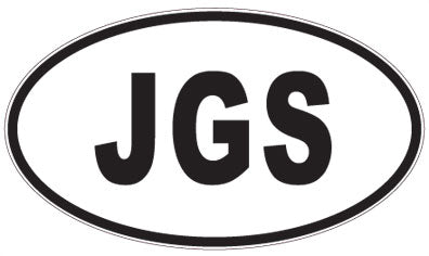 JGS - 3 Letter Initials Oval Sticker