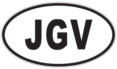 JGV - 3 Letter Initials Oval Magnet