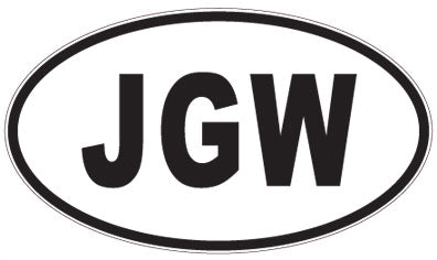 JGW - 3 Letter Initials Oval Magnet