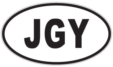 JGY - 3 Letter Initials Oval Sticker