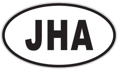 JHA - 3 Letter Initials Oval Sticker