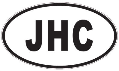 JHC - 3 Letter Initials Oval Sticker