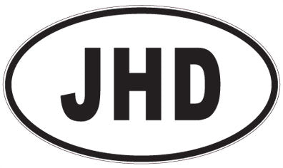 JHD - 3 Letter Initials Oval Magnet