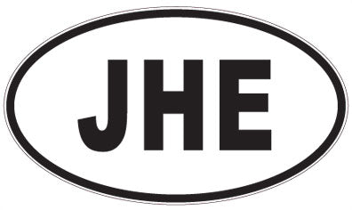 JHE - 3 Letter Initials Oval Magnet
